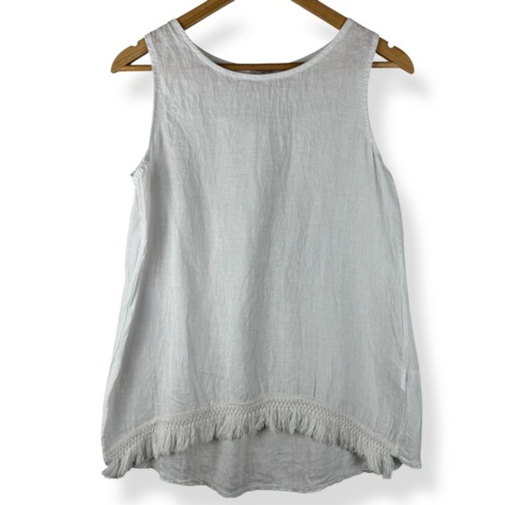 Valentina Naldi 100% Linen Tank Top Womens Size Small Coastal Made in‎ Italy